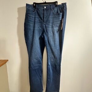 NYDJ Women's Straight Leg Curve Shaper Jeans - Dark Blue Size 20 Tall